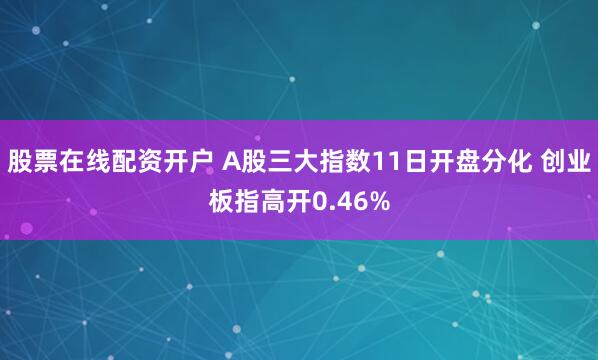 股票在线配资开户 A股三大指数11日开盘分化 创业板指高开0.46%